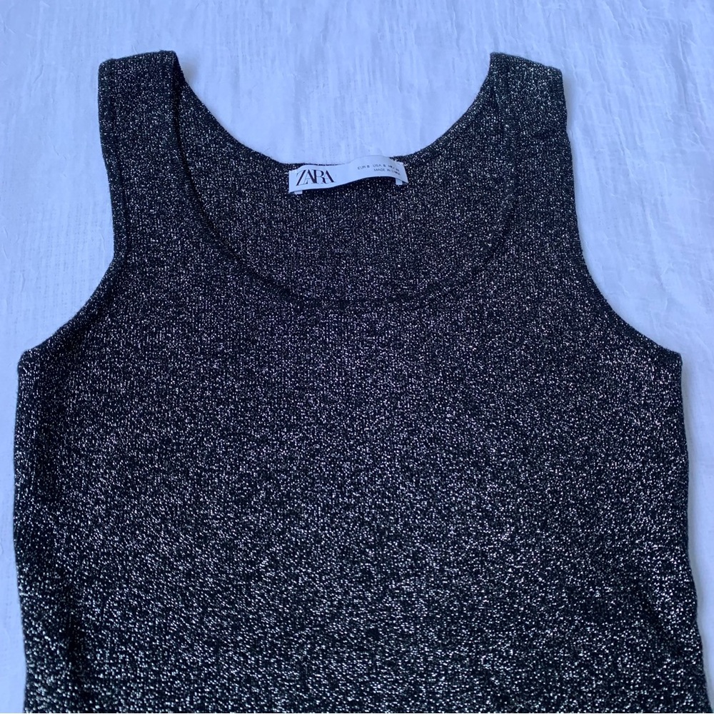 ZARA bodysuit tank top sparkly black